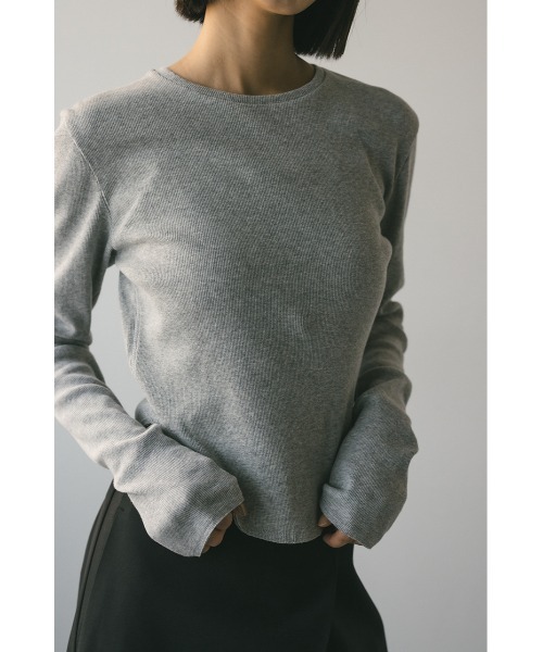 STYLEMIXER(スタイルミキサー)の「ヘムラウンドリブトップ(Tシャツ/カットソー・レディース・ブラック/ライトイエロー/杢グレー/ホワイト・FREE)」の22枚目の写真