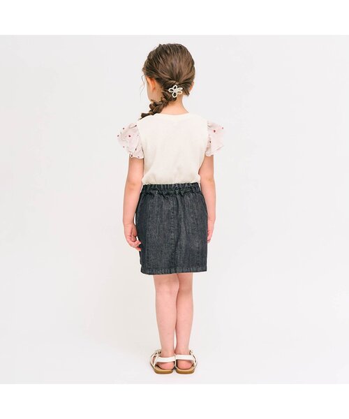 apres les cours（アプレレクール）の「【ジュニア対応】ワッフルレース・フリル半袖Tシャツ（Tシャツ/カットソー・キッズ・ブラック/アイボリー/その他2/ミント/ピンク・80/90/100/110/120/130/140）」の20枚目の写真