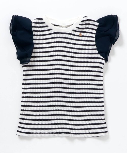 apres les cours（アプレレクール）の「【ジュニア対応】ワッフルレース・フリル半袖Tシャツ（Tシャツ/カットソー・キッズ・ブラック/アイボリー/その他2/ミント/ピンク・80/90/100/110/120/130/140）」の6枚目の写真