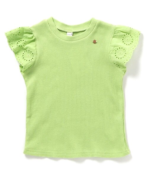 apres les cours（アプレレクール）の「【ジュニア対応】ワッフルレース・フリル半袖Tシャツ（Tシャツ/カットソー・キッズ・ブラック/アイボリー/その他2/ミント/ピンク・80/90/100/110/120/130/140）」の8枚目の写真