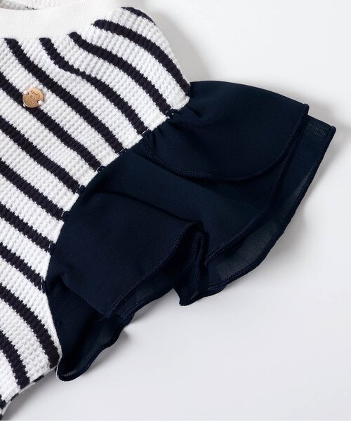 apres les cours（アプレレクール）の「【ジュニア対応】ワッフルレース・フリル半袖Tシャツ（Tシャツ/カットソー・キッズ・ブラック/アイボリー/その他2/ミント/ピンク・80/90/100/110/120/130/140）」の12枚目の写真