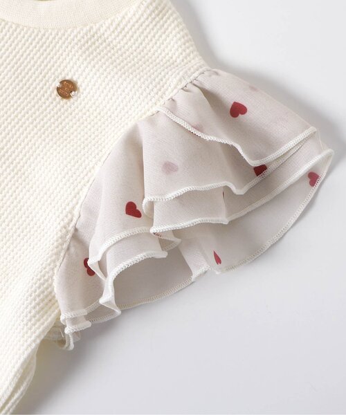 apres les cours（アプレレクール）の「【ジュニア対応】ワッフルレース・フリル半袖Tシャツ（Tシャツ/カットソー・キッズ・ブラック/アイボリー/その他2/ミント/ピンク・80/90/100/110/120/130/140）」の13枚目の写真