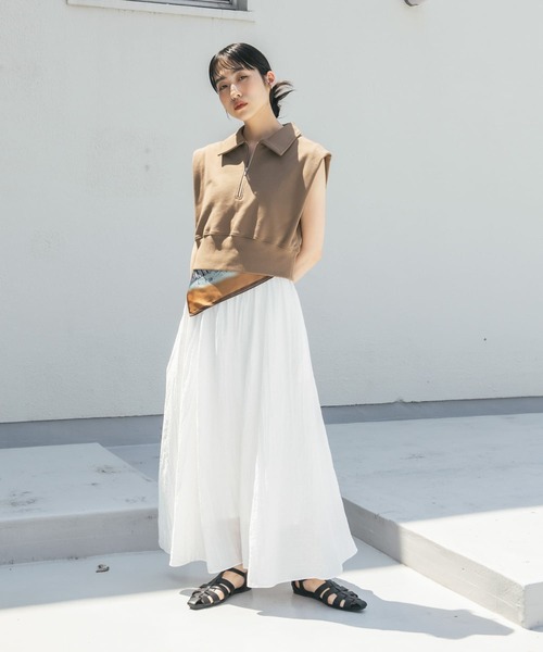 KBF（ケイビーエフ）の「ショルダータックZIPスウェット（スウェット・レディース・グレー系その他/ブラウン/ネイビー・ONE）」の3枚目の写真