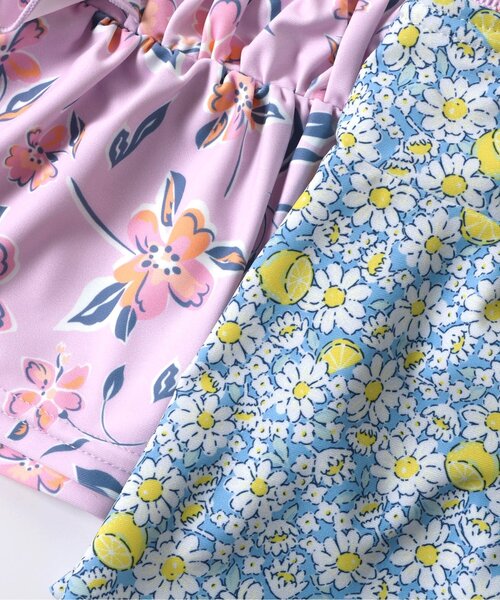apres les cours（アプレレクール）の「【UVカット/ジュニア対応】レモン・花柄シャーリングセパレート水着（水着・キッズ・アイボリー/サーモンピンク/ラベンダー・80/90/100/110/120/130/140）」の16枚目の写真