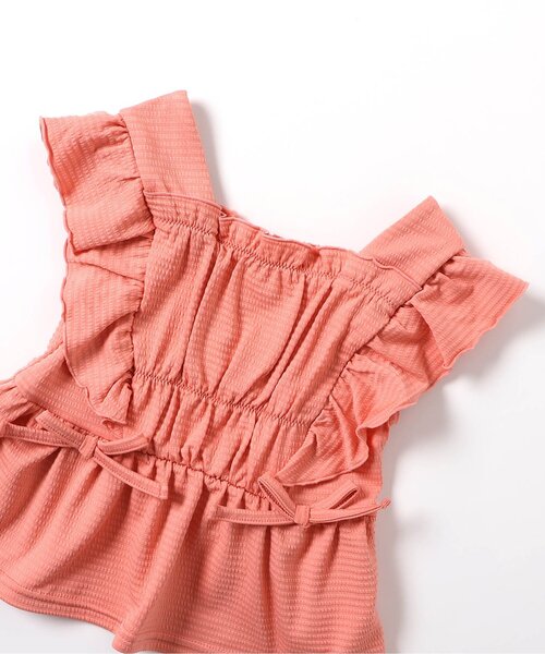 apres les cours（アプレレクール）の「【UVカット/ジュニア対応】レモン・花柄シャーリングセパレート水着（水着・キッズ・アイボリー/サーモンピンク/ラベンダー・80/90/100/110/120/130/140）」の21枚目の写真