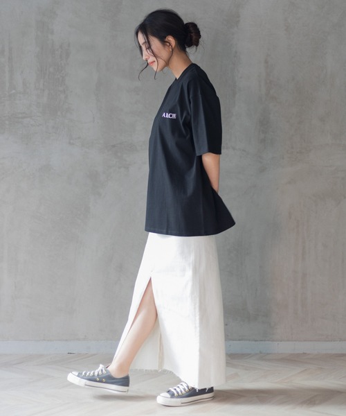 AMERICAN RAG CIE（アメリカンラグシー）の「for BAYFLOW リピートロゴショートスリーブTシャツ（Tシャツ/カットソー・レディース・ブラック/ホワイト・L/M）」の12枚目の写真