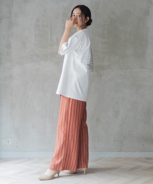 AMERICAN RAG CIE（アメリカンラグシー）の「for BAYFLOW リピートロゴショートスリーブTシャツ（Tシャツ/カットソー・レディース・ブラック/ホワイト・L/M）」の4枚目の写真