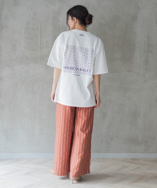 AMERICAN RAG CIE（アメリカンラグシー）の「for BAYFLOW リピートロゴショートスリーブTシャツ（Tシャツ/カットソー・レディース・ブラック/ホワイト・L/M）」の5枚目の写真