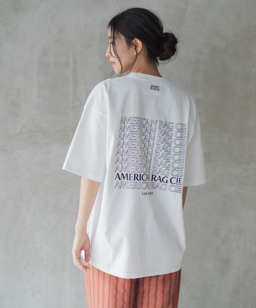 AMERICAN RAG CIE（アメリカンラグシー）の「for BAYFLOW リピートロゴショートスリーブTシャツ（Tシャツ/カットソー・レディース・ブラック/ホワイト・L/M）」の8枚目の写真