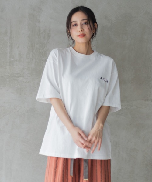 AMERICAN RAG CIE（アメリカンラグシー）の「for BAYFLOW リピートロゴショートスリーブTシャツ（Tシャツ/カットソー・レディース・ブラック/ホワイト・L/M）」の6枚目の写真