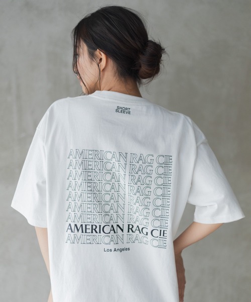 AMERICAN RAG CIE（アメリカンラグシー）の「for BAYFLOW リピートロゴショートスリーブTシャツ（Tシャツ/カットソー・レディース・ブラック/ホワイト・L/M）」の10枚目の写真
