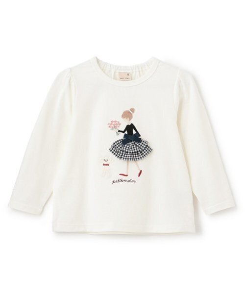 petit main(プティマイン)の「【リンク】girlアップリケ長T(キッズ)(Tシャツ/カットソー・キッズ・オフホワイト/クリーム/レッド/ネイビー・130cm/80cm/100cm/110cm/120cm/90cm)」の12枚目の写真
