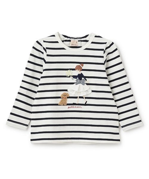 petit main(プティマイン)の「【リンク】girlアップリケ長T(キッズ)(Tシャツ/カットソー・キッズ・オフホワイト/クリーム/レッド/ネイビー・130cm/80cm/100cm/110cm/120cm/90cm)」の13枚目の写真