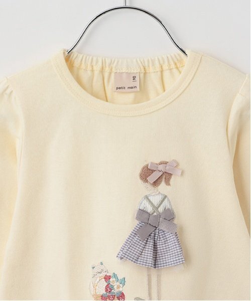 petit main(プティマイン)の「【リンク】girlアップリケ長T(キッズ)(Tシャツ/カットソー・キッズ・オフホワイト/クリーム/レッド/ネイビー・130cm/80cm/100cm/110cm/120cm/90cm)」の15枚目の写真