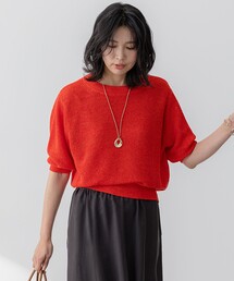 【洗える】ピュアリネン パフスリーブ ニット