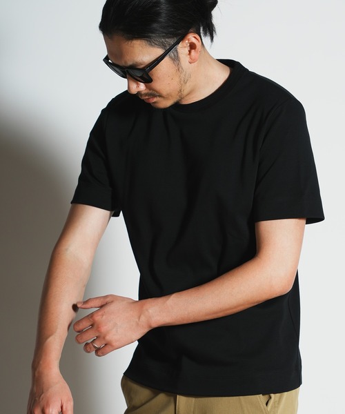 RATTLE TRAP(ラトルトラップ)の「シルケットスムースクルーネックT(Tシャツ/カットソー・メンズ・ブラック/ホワイト・S/M/LL/L)」の5枚目の写真