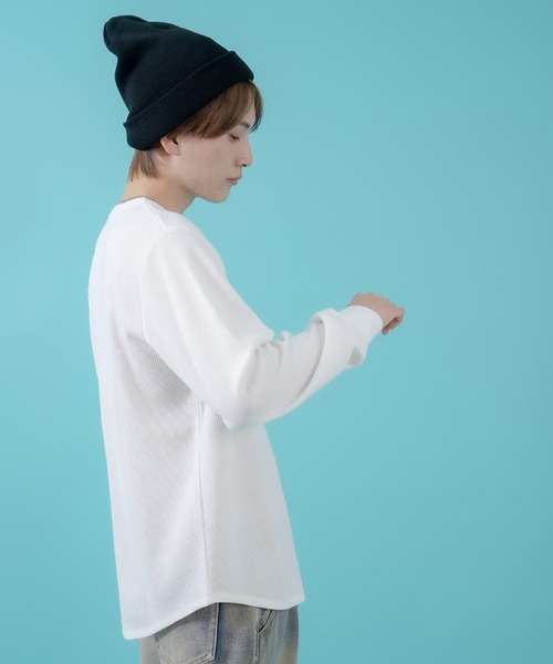 SIDEWAY STANCE(サイドウェイスタンス)の「【SIDEWAY STANCE】ワッフル ヘンリー ネック 長袖Tシャツ(Tシャツ/カットソー・メンズ・ホワイト/ブラック/杢グレー・X-LARGE/LARGE/MEDIUM/SMALL)」の5枚目の写真