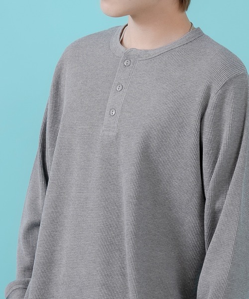 SIDEWAY STANCE(サイドウェイスタンス)の「【SIDEWAY STANCE】ワッフル ヘンリー ネック 長袖Tシャツ(Tシャツ/カットソー・メンズ・ホワイト/ブラック/杢グレー・X-LARGE/LARGE/MEDIUM/SMALL)」の14枚目の写真