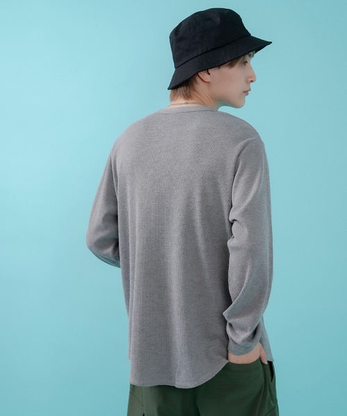 SIDEWAY STANCE(サイドウェイスタンス)の「【SIDEWAY STANCE】ワッフル ヘンリー ネック 長袖Tシャツ(Tシャツ/カットソー・メンズ・ホワイト/ブラック/杢グレー・X-LARGE/LARGE/MEDIUM/SMALL)」の16枚目の写真