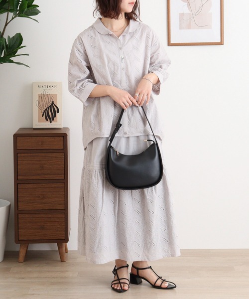 Emago(イマゴ)の「EMAGO 透かし刺繍スカート(スカート・レディース・グレー/ラベンダー/グリーン・FREE)」の19枚目の写真
