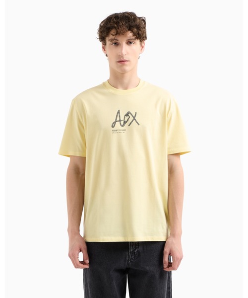 【A|X アルマーニ エクスチェンジ】AXロゴ 半袖クルーネックTシャツ/REGULAR+