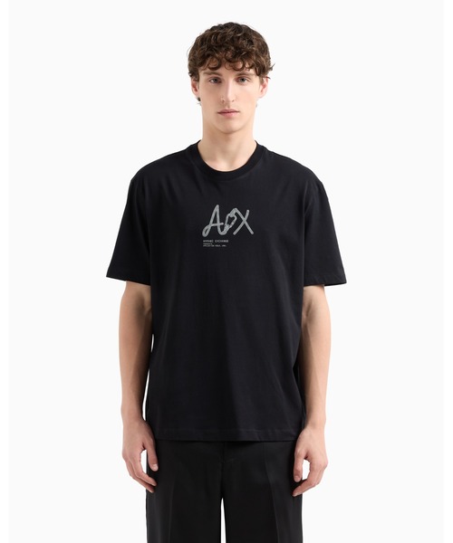 ARMANI EXCHANGE（アルマーニエクスチェンジ）の「【A|X アルマーニ エクスチェンジ】AXロゴ 半袖クルーネックTシャツ/REGULAR+（Tシャツ/カットソー・メンズ・ライトイエロー/ブラック・LARGE/MEDIUM/SMALL/X-LARGE/X-SMALL/XX-LARGE）」の2枚目の写真