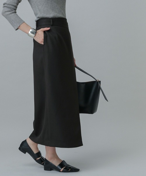 GLOBAL WORK（グローバルワーク）の「MATINEE LINE/リネンライクラップスカート/327150（スカート・レディース・スミクロ/モカ/ブラウン・MEDIUM/LARGE）」の8枚目の写真