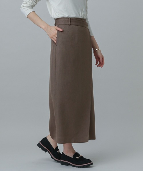 GLOBAL WORK（グローバルワーク）の「MATINEE LINE/リネンライクラップスカート/327150（スカート・レディース・スミクロ/モカ/ブラウン・MEDIUM/LARGE）」の13枚目の写真