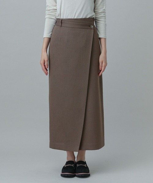 GLOBAL WORK（グローバルワーク）の「MATINEE LINE/リネンライクラップスカート/327150（スカート・レディース・スミクロ/モカ/ブラウン・MEDIUM/LARGE）」の19枚目の写真