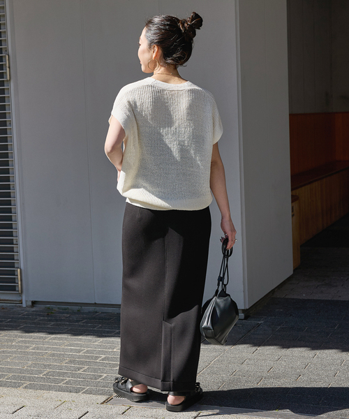 B.C STOCK（ベーセーストック）の「《追加4》手洗い可 / リネンコットンベスト（ベスト・レディース・ホワイト/ベージュ/ブラック・FREE）」の14枚目の写真