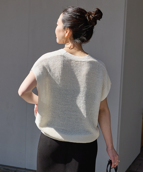 B.C STOCK（ベーセーストック）の「《追加4》手洗い可 / リネンコットンベスト（ベスト・レディース・ホワイト/ベージュ/ブラック・FREE）」の17枚目の写真