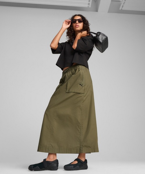 PUMA（プーマ）の「PUMA プーマ ウィメンズ フューチャー プーマ アーカイブ ジップオフ スカート（スカート・レディース・ブラック/グリーン系その他・SMALL/X-LARGE/LARGE/MEDIUM）」の9枚目の写真