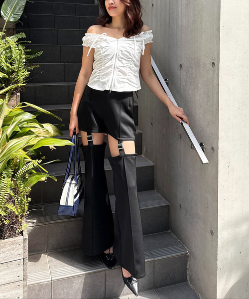 SPIRALGIRL（スパイラルガール）の「ガーターベルトパンツ（その他パンツ・レディース・グレー/ブラック・FREE）」の6枚目の写真