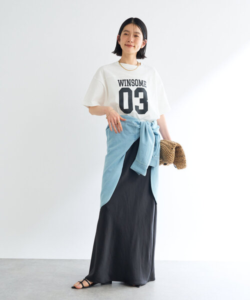 un dix cors(アンディコール)の「《ソフトな艶やかさで上品見え》ビンテージサテンスカート(スカート・レディース・ブラック/アイボリー/カーキ・FREE/S)」の14枚目の写真