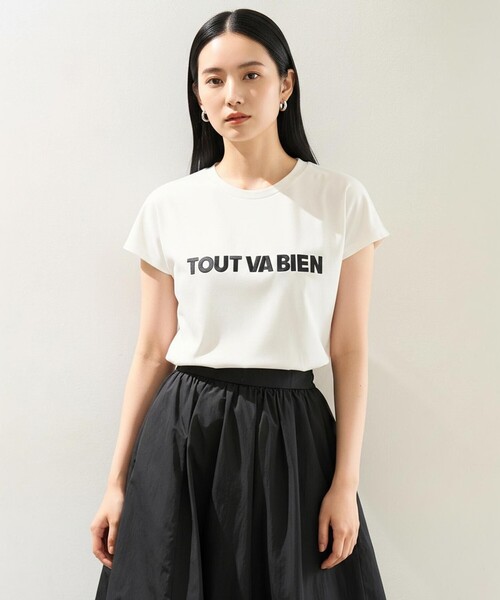 UNFILO(アンフィーロ)の「【新色追加】BEAUTY FORM-Tコットン ロゴフレンチT(Tシャツ/カットソー・レディース・ホワイト系2/ホワイト系1/ライトグレー系1/ベージュ系1/ネイビー系1/グレー系1/ホワイト系3/ライトグレー系2/ダークブラウン系3/ブラック系2・X-LARGE/XX-LARGE)」の4枚目の写真