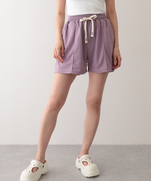 Lace Ladies(レースレディース)の「スウェット リラックス センターシーム ショート パンツ(スウェットパンツ・レディース・ピンク/パープル/ブラック/グレー・S/M/XL)」の12枚目の写真