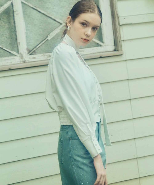 Luan(ルアン)の「【Luan】BOWTIE BLOUSE/ボウタイブラウス(シャツ/ブラウス・レディース・ブルー/ホワイト・FREE)」の11枚目の写真