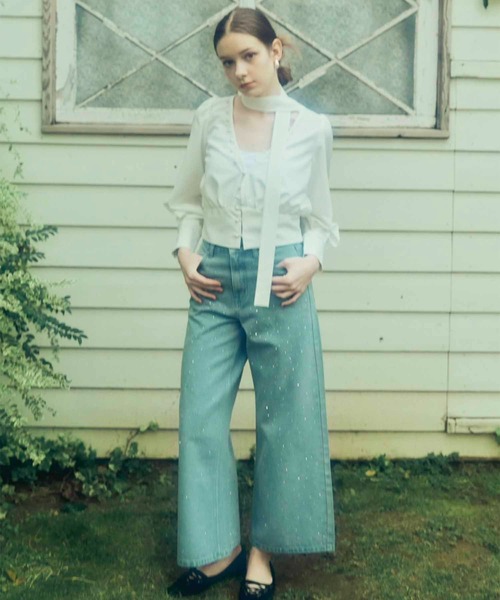 Luan(ルアン)の「【Luan】BOWTIE BLOUSE/ボウタイブラウス(シャツ/ブラウス・レディース・ブルー/ホワイト・FREE)」の12枚目の写真