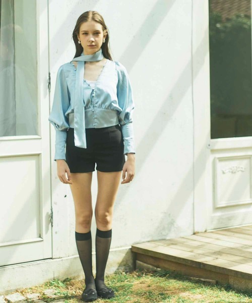 Luan(ルアン)の「【Luan】BOWTIE BLOUSE/ボウタイブラウス(シャツ/ブラウス・レディース・ブルー/ホワイト・FREE)」の13枚目の写真