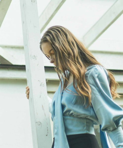 Luan(ルアン)の「【Luan】BOWTIE BLOUSE/ボウタイブラウス(シャツ/ブラウス・レディース・ブルー/ホワイト・FREE)」の14枚目の写真