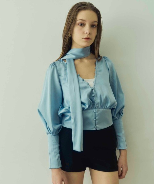 Luan(ルアン)の「【Luan】BOWTIE BLOUSE/ボウタイブラウス(シャツ/ブラウス・レディース・ブルー/ホワイト・FREE)」の19枚目の写真