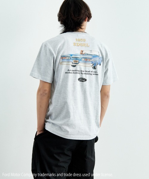 【GOOD ROCK SPEED】FORDロゴプリントT ホワイト×ブルー GOOD ROCK SPEED tシャツ 「GOOD SPEED」フォード / 車 FORD