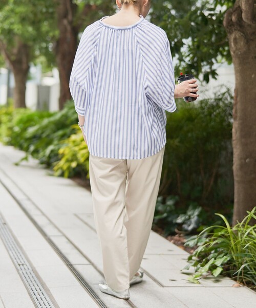 coen(コーエン)の「【接触冷感】やみつきストレッチパンツ(WEB限定サイズ)(スラックス・レディース・コバルトブルー/ネイビー/ダークブラウン/ナチュラル/ブラック・S/M/L/XL)」の16枚目の写真