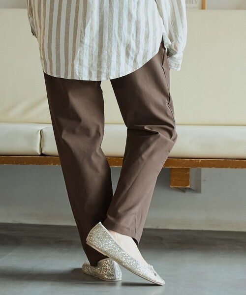 coen(コーエン)の「【接触冷感】やみつきストレッチパンツ(WEB限定サイズ)(スラックス・レディース・コバルトブルー/ネイビー/ダークブラウン/ナチュラル/ブラック・S/M/L/XL)」の19枚目の写真