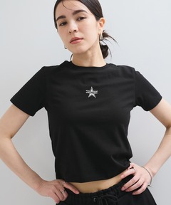   / クロップドショートスリーブリブTシャツ クロップドショートスリーブリブTシャツ（Tシャツ/カットソー