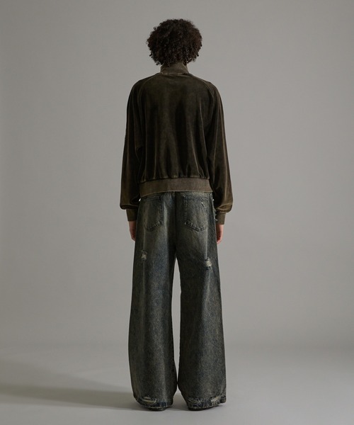 ANDER HUNK(アンダーハンク)の「Faded Short Track Jacket/フェードショートトラックジャケット(ジャージ・メンズ・ブラック・MEDIUM/LARGE)」の4枚目の写真