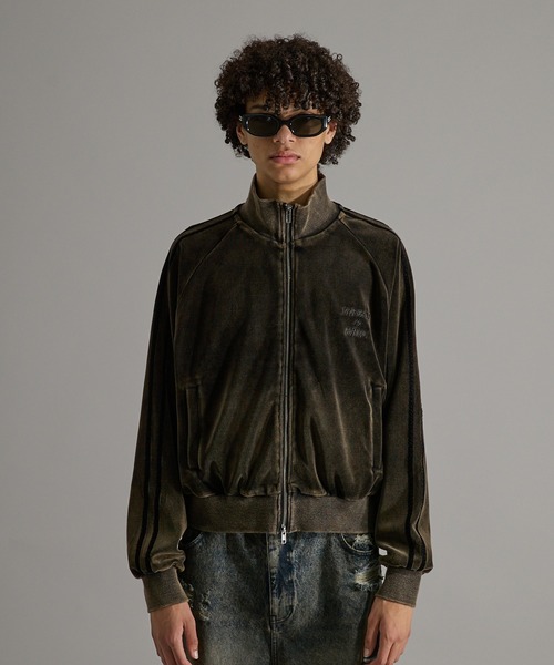 ANDER HUNK(アンダーハンク)の「Faded Short Track Jacket/フェードショートトラックジャケット(ジャージ・メンズ・ブラック・MEDIUM/LARGE)」の14枚目の写真