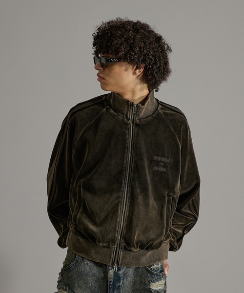 ANDER HUNK(アンダーハンク)の「Faded Short Track Jacket/フェードショートトラックジャケット(ジャージ・メンズ・ブラック・MEDIUM/LARGE)」の9枚目の写真