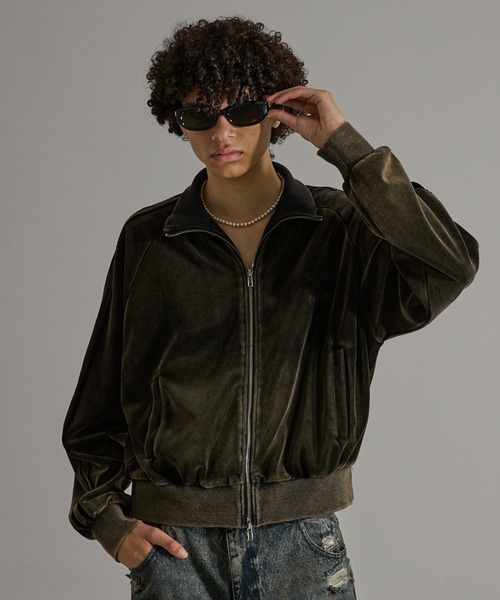 ANDER HUNK(アンダーハンク)の「Faded Short Track Jacket/フェードショートトラックジャケット(ジャージ・メンズ・ブラック・MEDIUM/LARGE)」の7枚目の写真