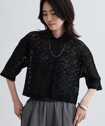 GALLEST | ハーフスリーブレースポロ(シャツ/ブラウス)